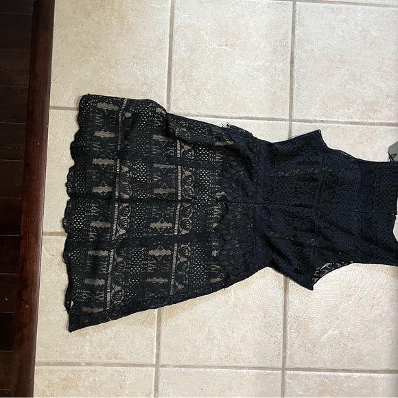 NWT All Saints Melia Peplum Lace Dress UK8 US4 - Picture 4 of 8